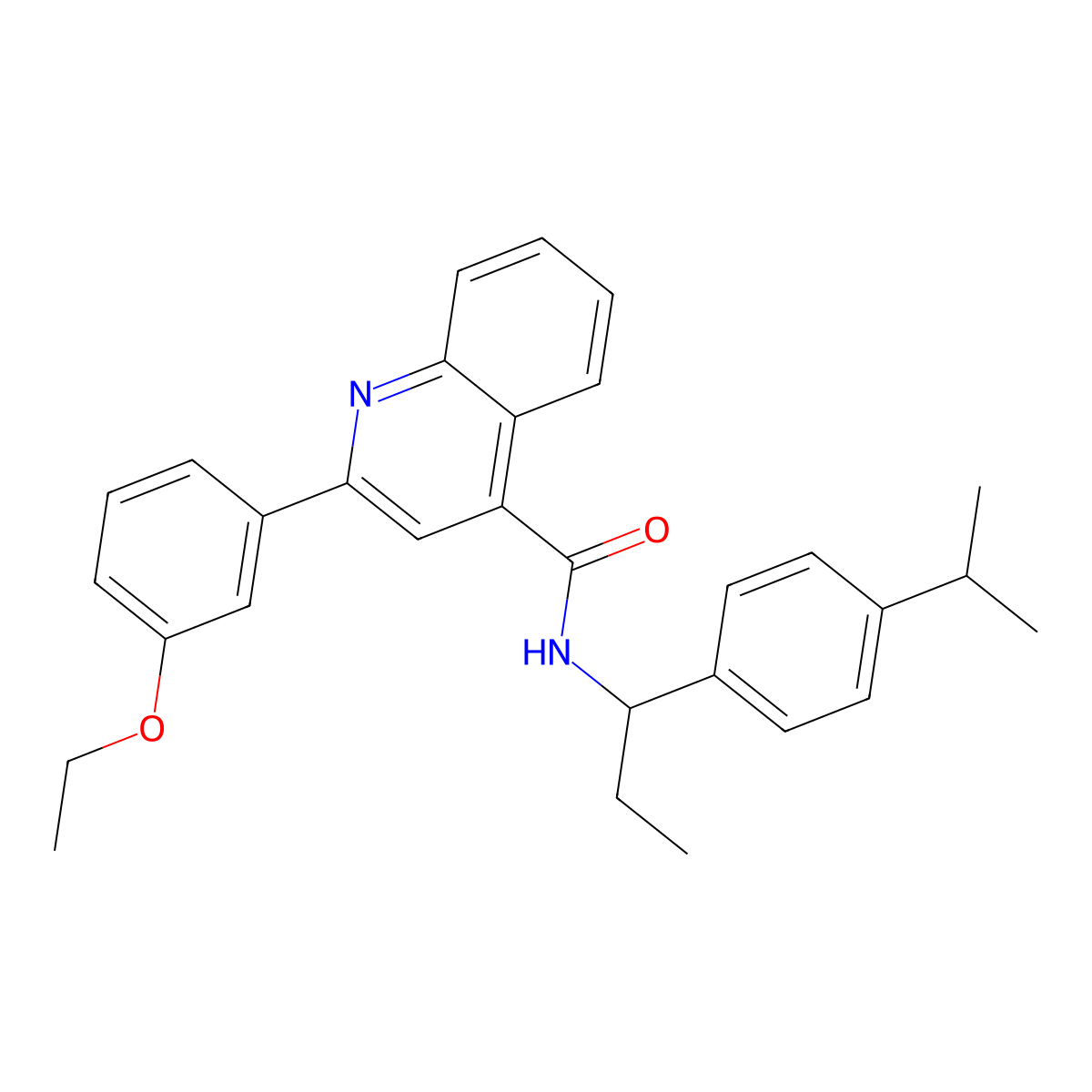 2-(3-ethoxyphenyl)-N-[1-(4-propan-2-ylphenyl)propyl]quinoline-4-carboxamide molecular structure, CAS 438213-58-2