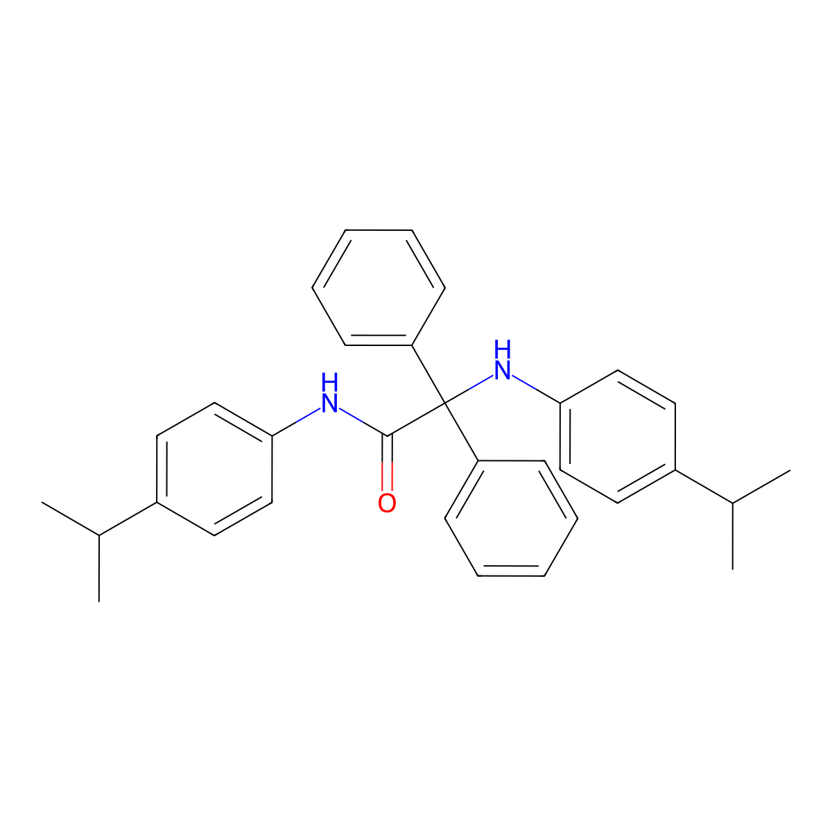 2,2-diphenyl-2-(4-propan-2-ylanilino)-N-(4-propan-2-ylphenyl)acetamide molecular structure, CAS 438213-60-6