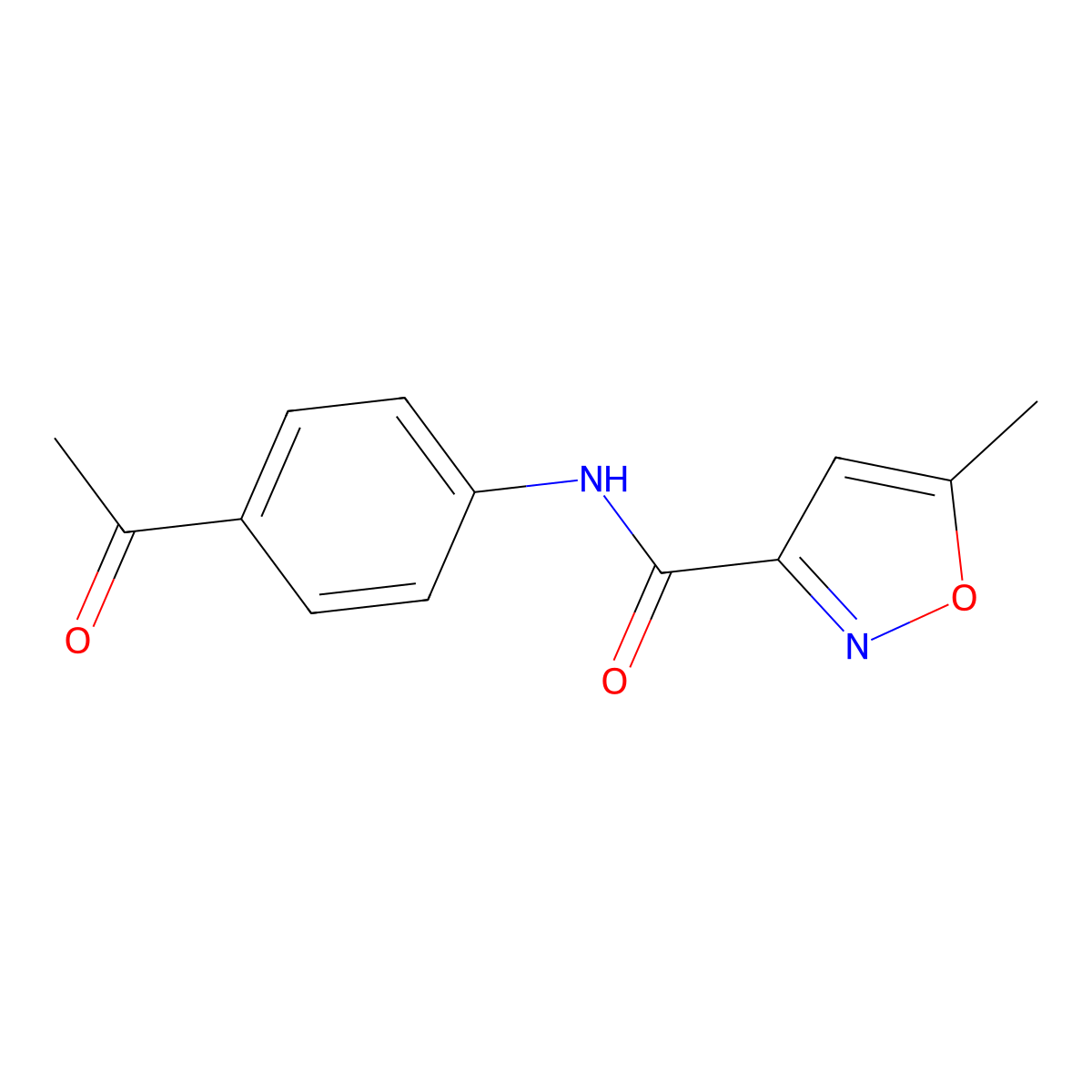 N-(4-acetylphenyl)-5-methylisoxazole-3-carboxamide molecular structure, CAS 438213-62-8
