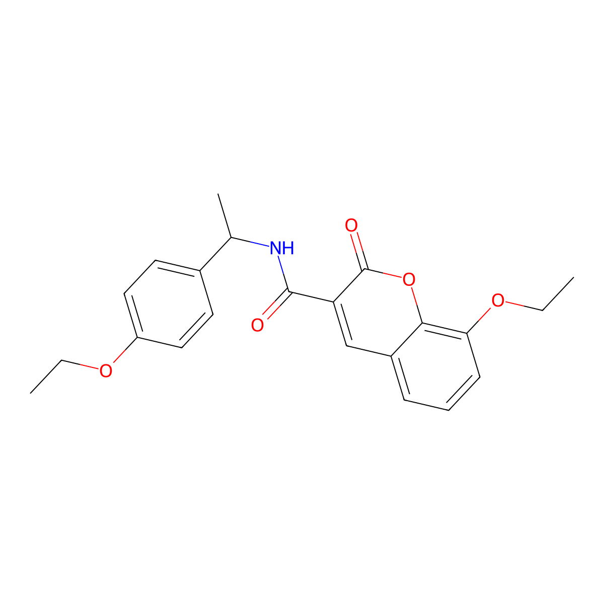 8-ethoxy-N-[1-(4-ethoxyphenyl)ethyl]-2-oxo-2H-chromene-3-carboxamide molecular structure, CAS 438213-84-4