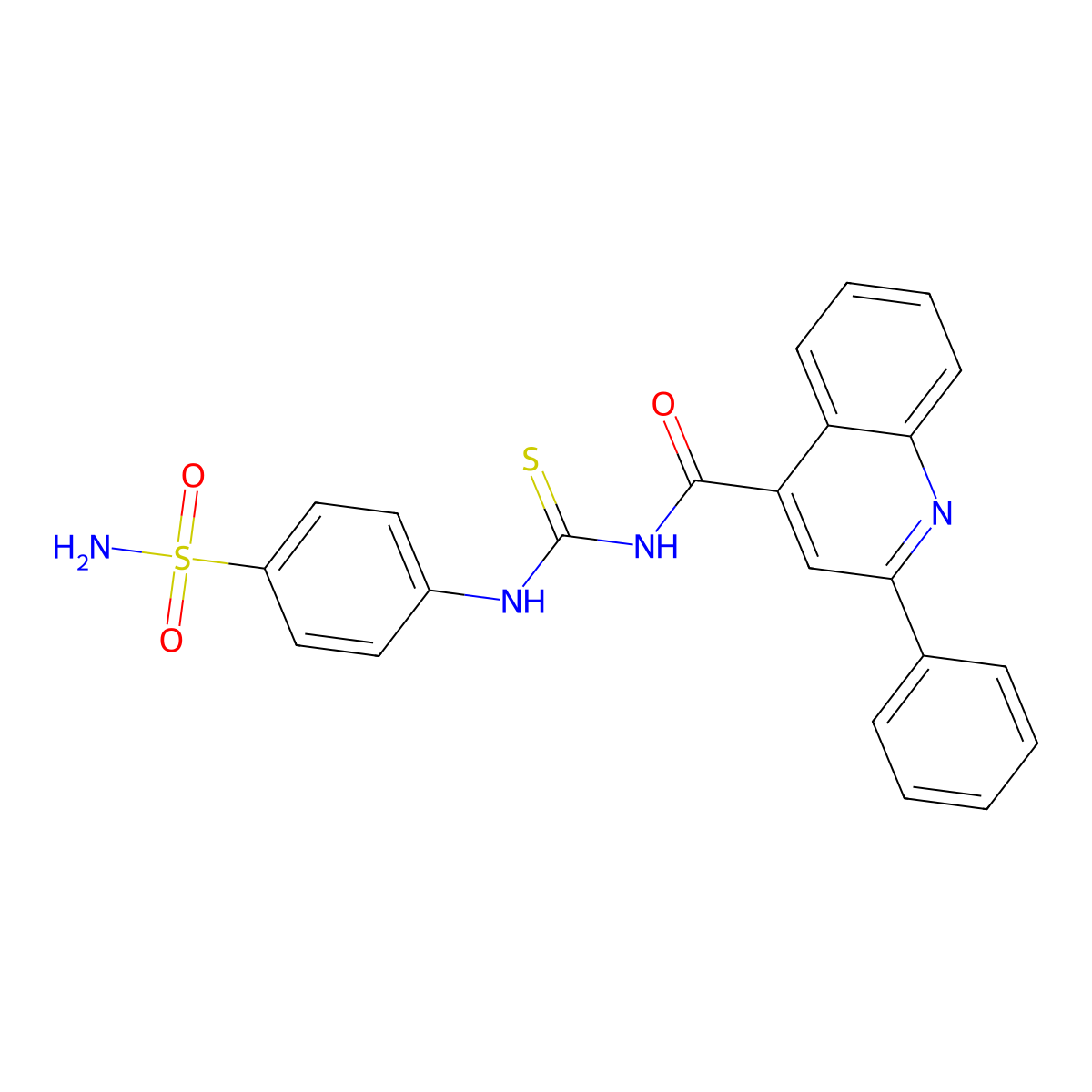 2-phenyl-N-[(4-sulfamoylphenyl)carbamothioyl]quinoline-4-carboxamide molecular structure, CAS 438214-05-2