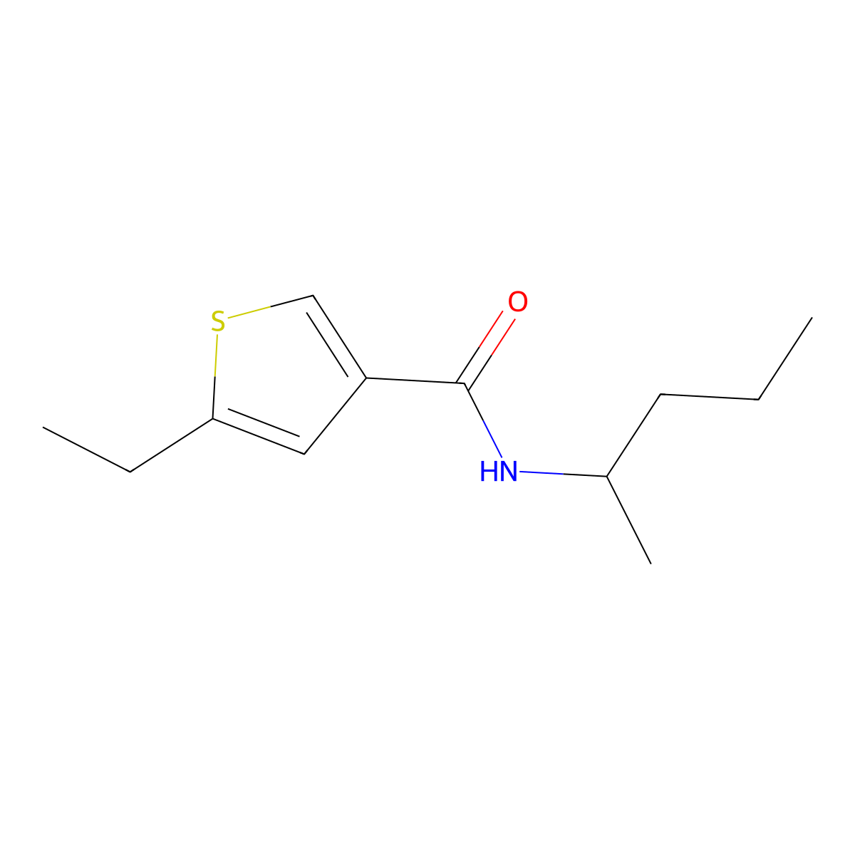 5-ethyl-N-(pentan-2-yl)thiophene-3-carboxamide molecular structure, CAS 438214-19-8