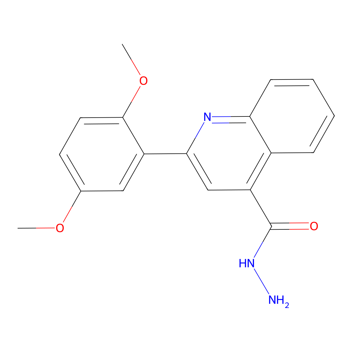 2-(2,5-Dimethoxyphenyl)quinoline-4-carbohydrazide molecular structure, CAS 438214-25-6