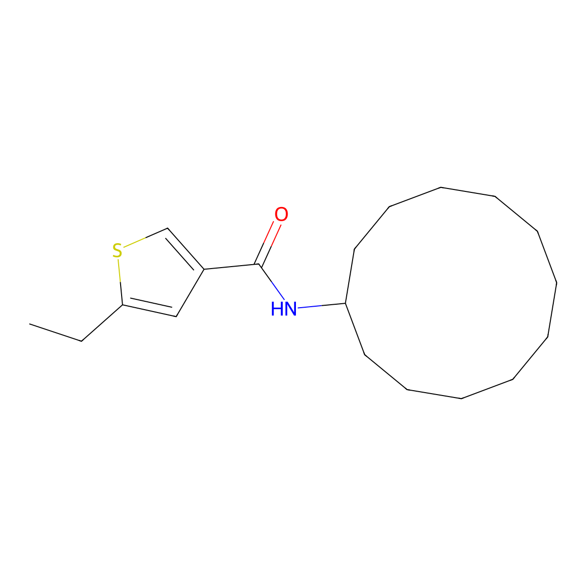 N-Cyclododecyl-5-ethyl-3-thiophenecarboxamide molecular structure, CAS 438214-26-7