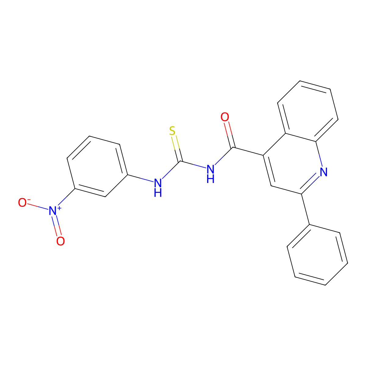 N-[(3-nitrophenyl)carbamothioyl]-2-phenylquinoline-4-carboxamide molecular structure, CAS 438214-33-6