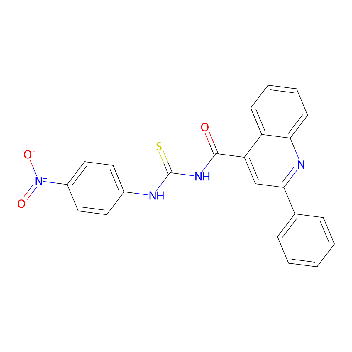 N-[(4-nitrophenyl)carbamothioyl]-2-phenylquinoline-4-carboxamide molecular structure, CAS 438214-49-4