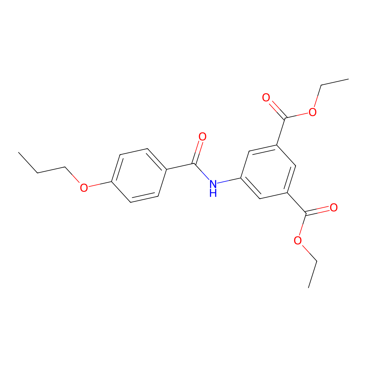 Diethyl 5-[(4-propoxybenzoyl)amino]isophthalate molecular structure, CAS 438214-67-6