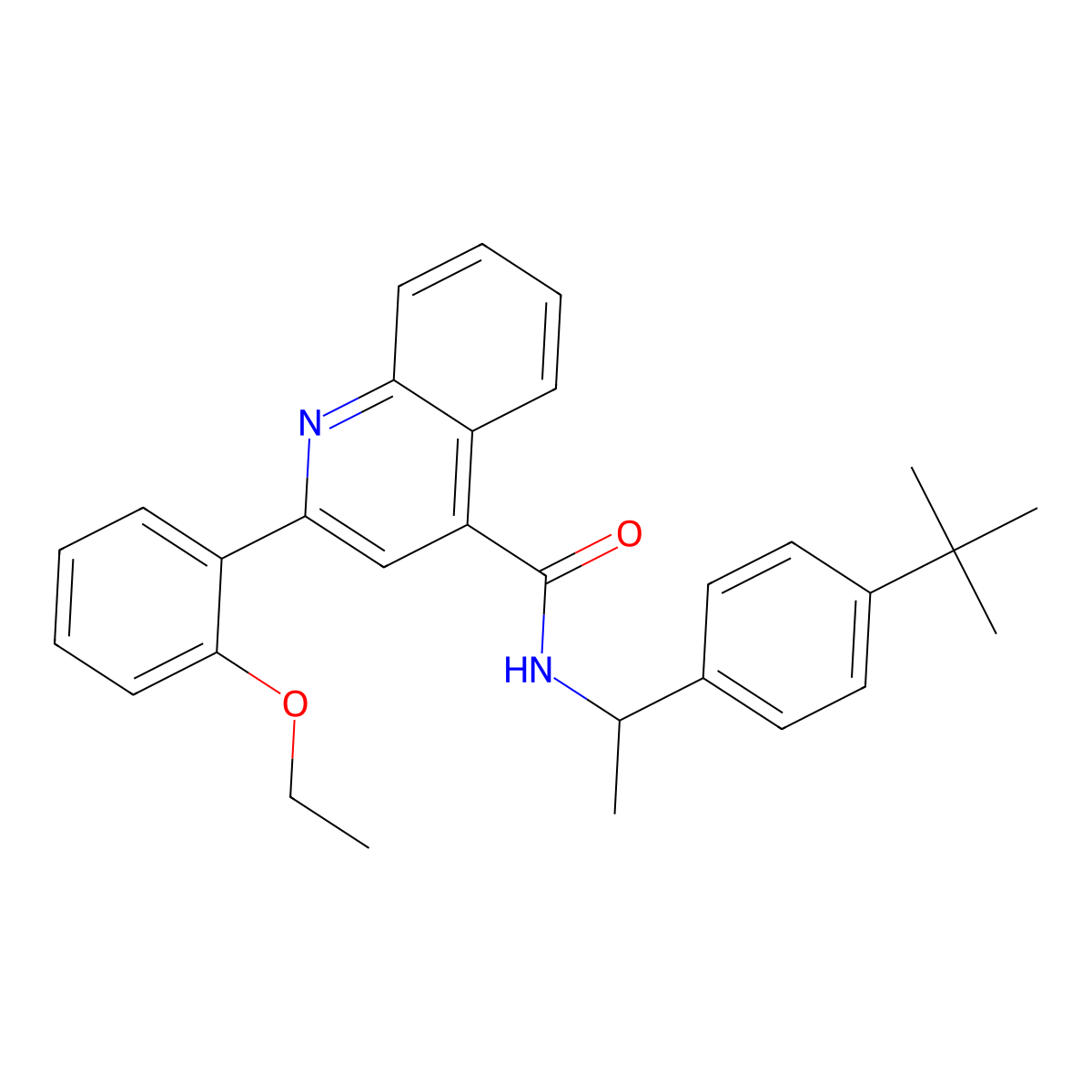 N-[1-(4-tert-butylphenyl)ethyl]-2-(2-ethoxyphenyl)quinoline-4-carboxamide molecular structure, CAS 438214-91-6