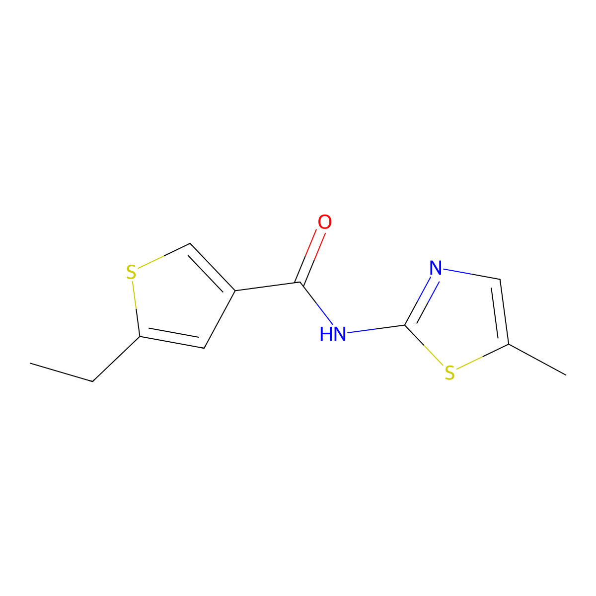 5-ethyl-N-(5-methyl-1,3-thiazol-2-yl)thiophene-3-carboxamide molecular structure, CAS 438215-39-5