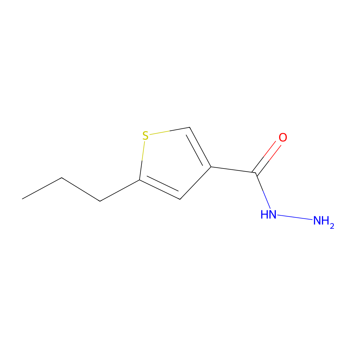 5-Propylthiophene-3-carbohydrazide molecular structure, CAS 438215-42-0
