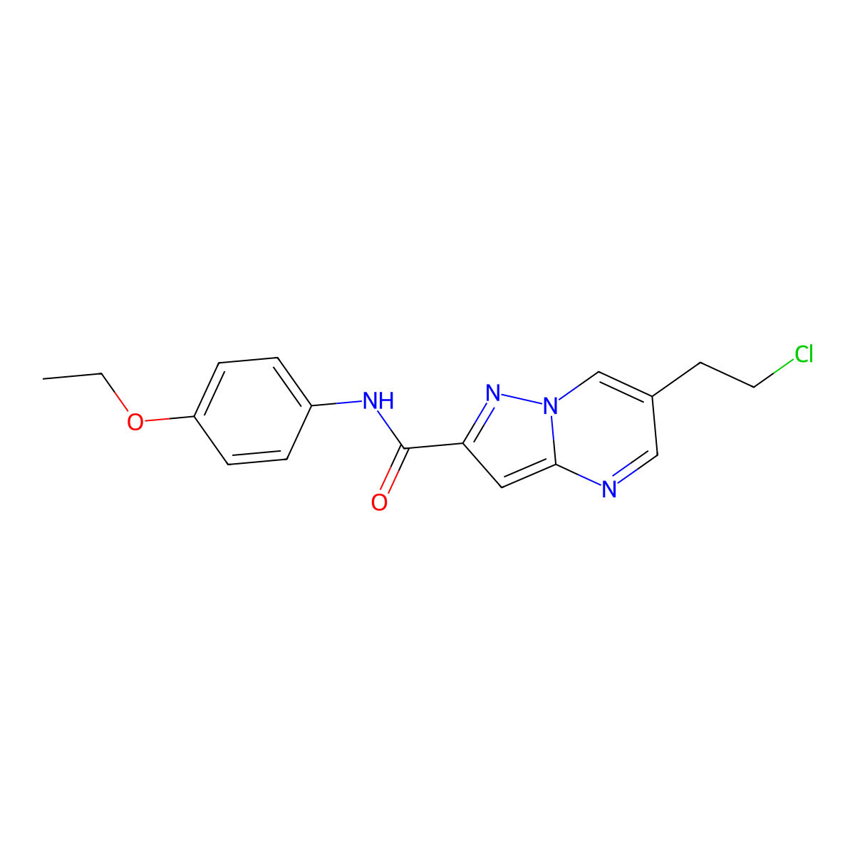 6-(2-chloroethyl)-N-(4-ethoxyphenyl)pyrazolo[1,5-a]pyrimidine-2-carboxamide molecular structure, CAS 438215-58-8