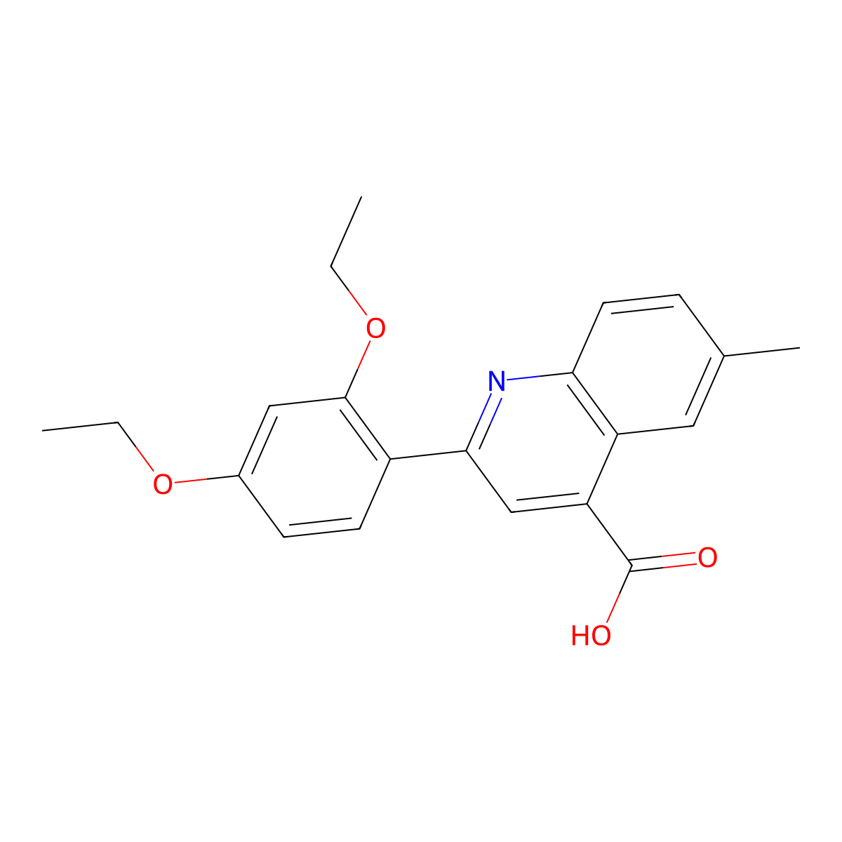 2-(2,4-Diethoxyphenyl)-6-methylquinoline-4-carboxylic acid molecular structure, CAS 438215-70-4
