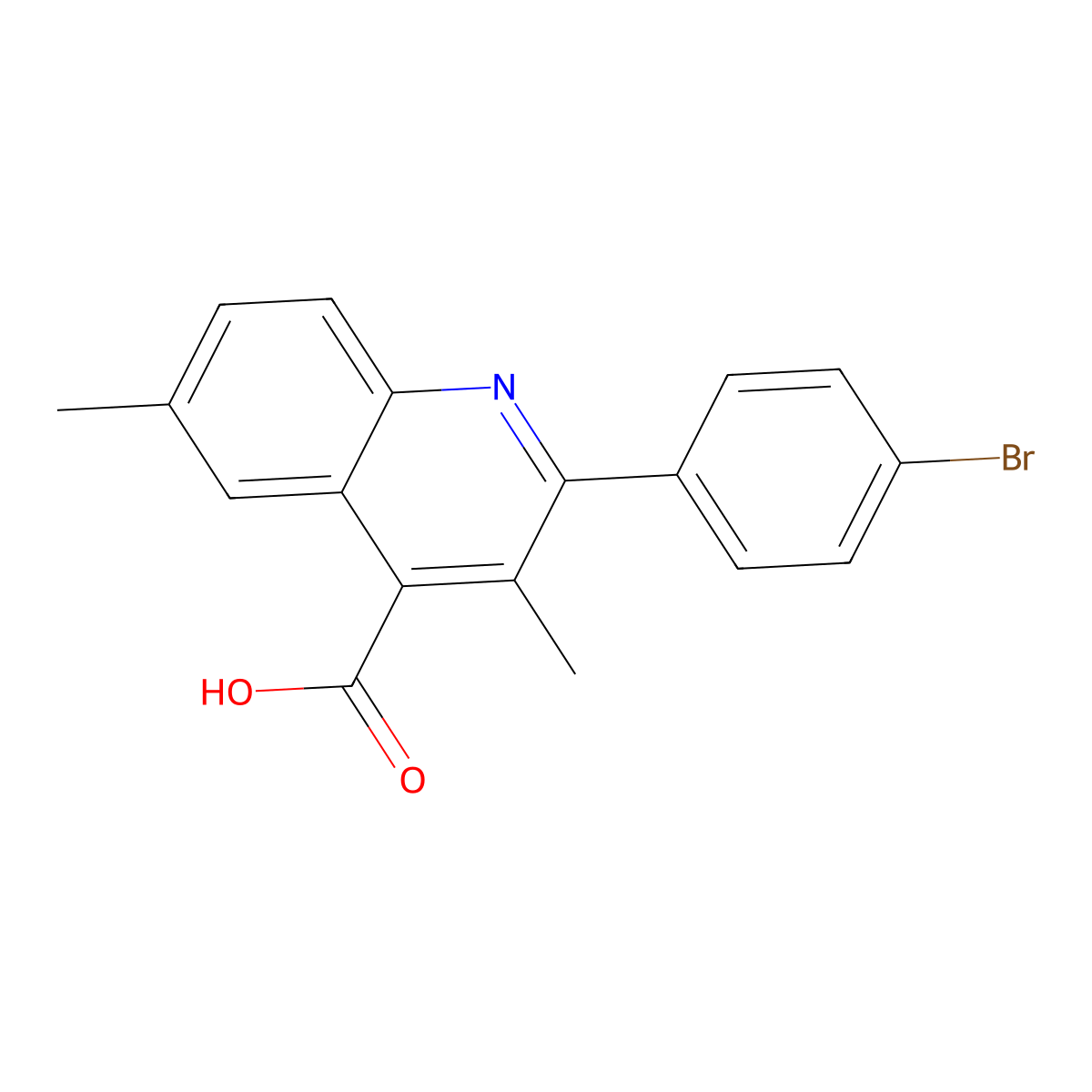 2-(4-Bromophenyl)-3,6-dimethylquinoline-4-carboxylic acid molecular structure, CAS 438215-90-8