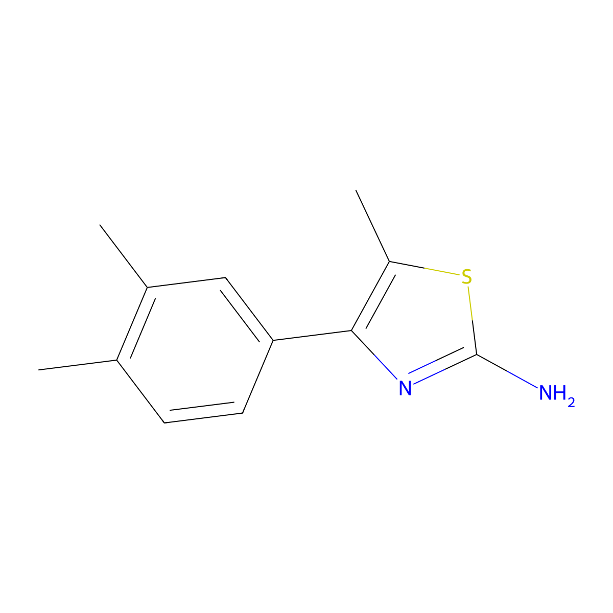 4-(3,4-Dimethylphenyl)-5-methyl-1,3-thiazol-2-amine molecular structure, CAS 438215-91-9