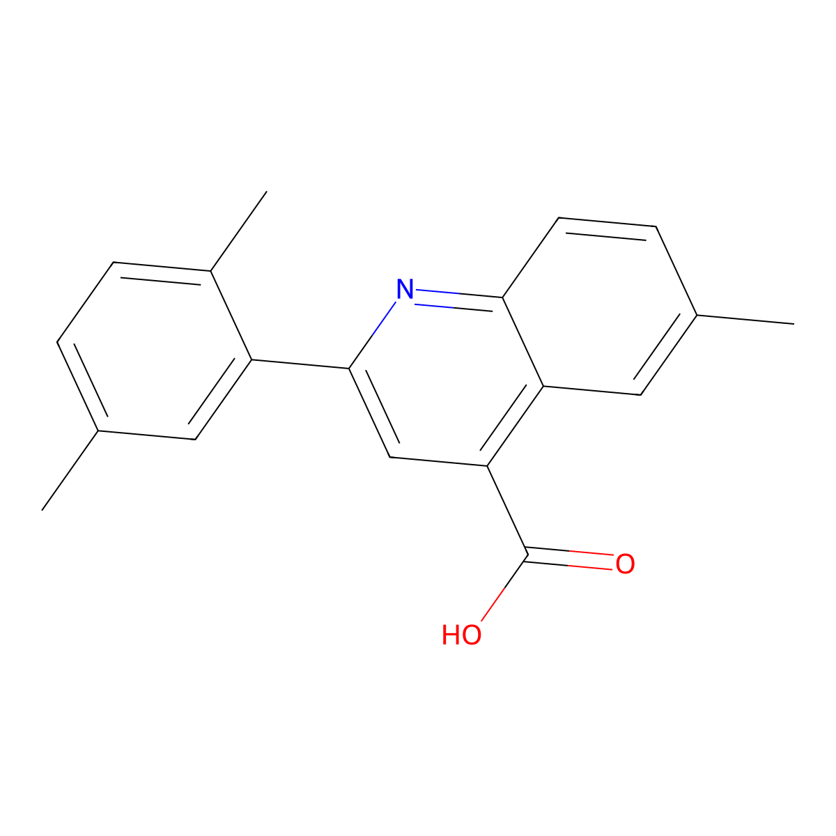 2-(2,5-Dimethylphenyl)-6-methylquinoline-4-carboxylic acid molecular structure, CAS 438215-97-5