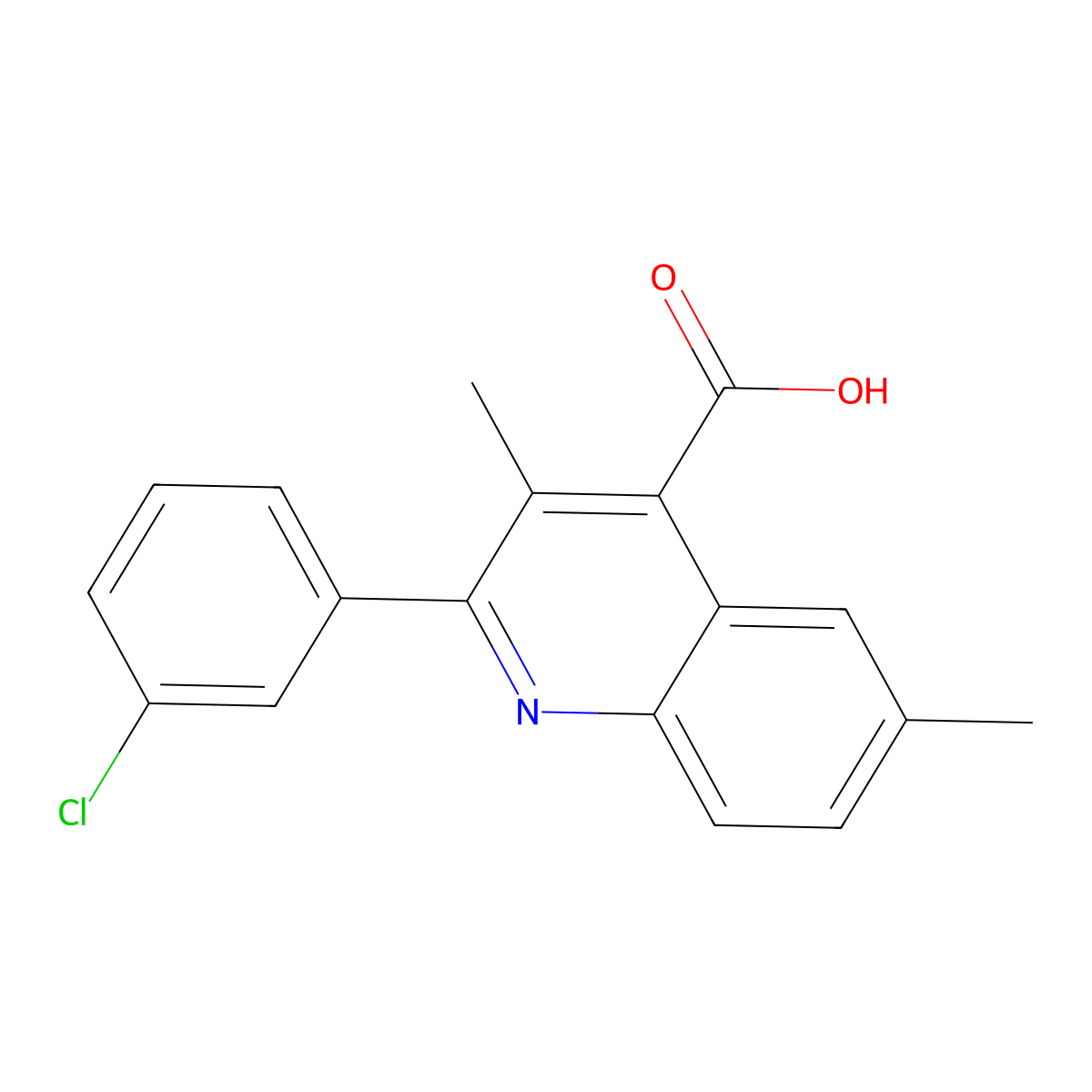 2-(3-Chlorophenyl)-3,6-dimethylquinoline-4-carboxylic acid molecular structure, CAS 438216-04-7