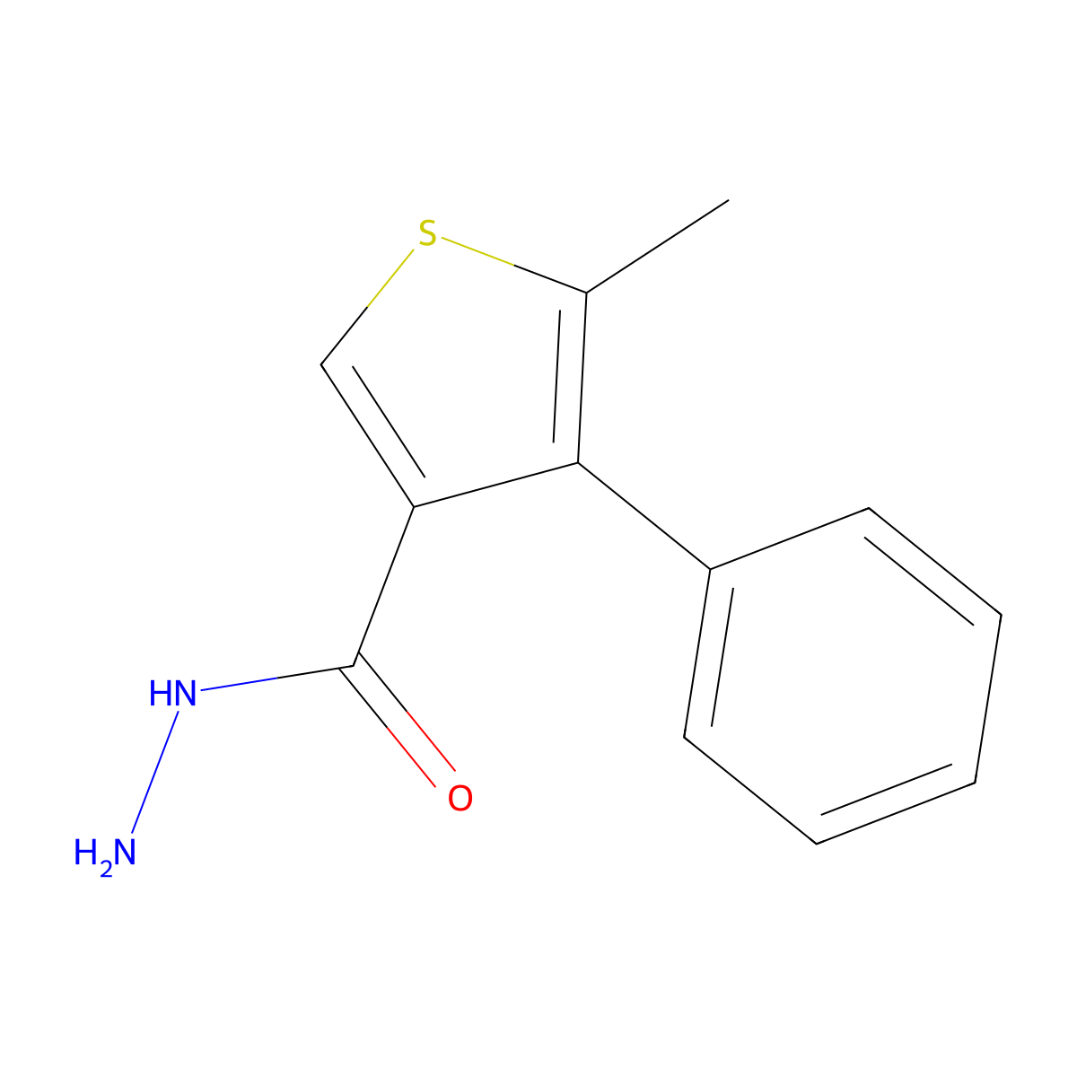 5-Methyl-4-phenylthiophene-3-carbohydrazide molecular structure, CAS 438216-06-9