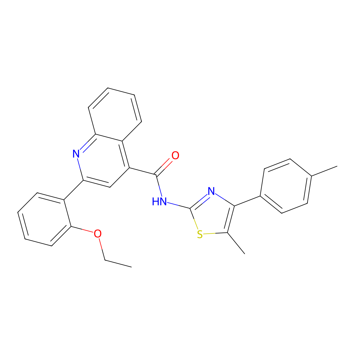 2-(2-ethoxyphenyl)-N-[5-methyl-4-(4-methylphenyl)-1,3-thiazol-2-yl]quinoline-4-carboxamide molecular structure, CAS 438216-23-0