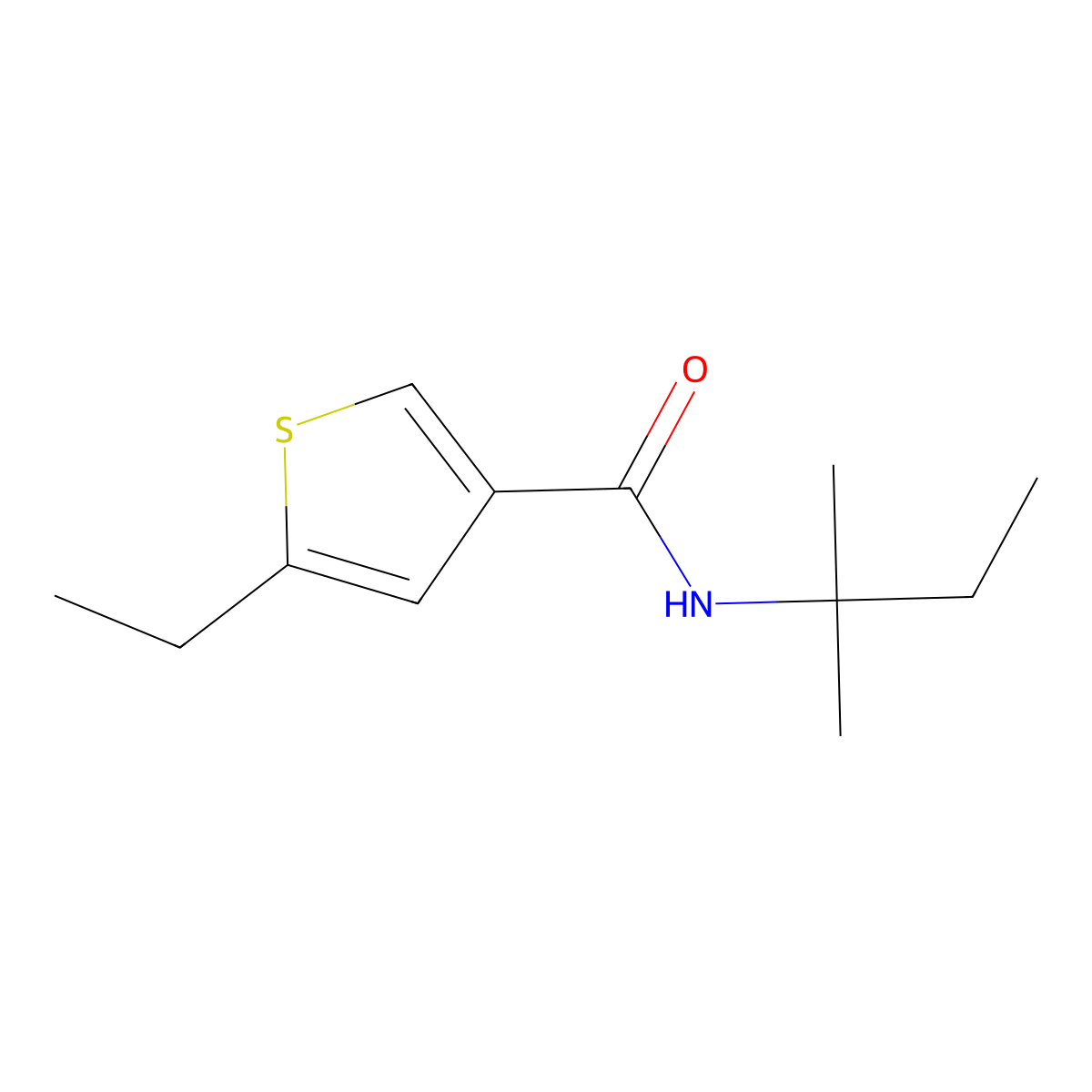 5-ethyl-N-(2-methylbutan-2-yl)thiophene-3-carboxamide molecular structure, CAS 438216-34-3