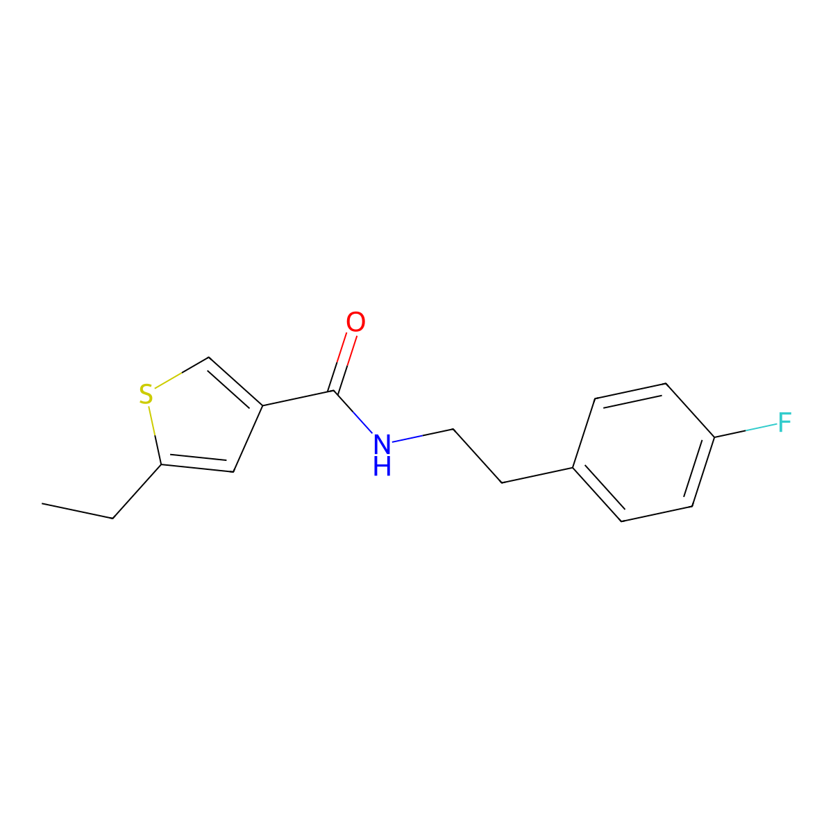 5-ethyl-N-[2-(4-fluorophenyl)ethyl]thiophene-3-carboxamide molecular structure, CAS 438216-36-5