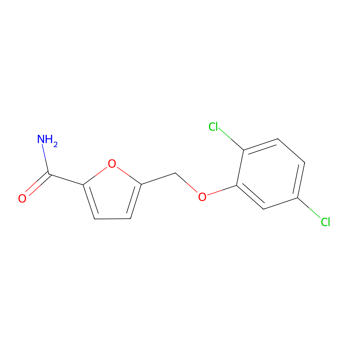 5-[(2,5-Dichlorophenoxy)methyl]furan-2-carboxamide molecular structure, CAS 438216-47-8