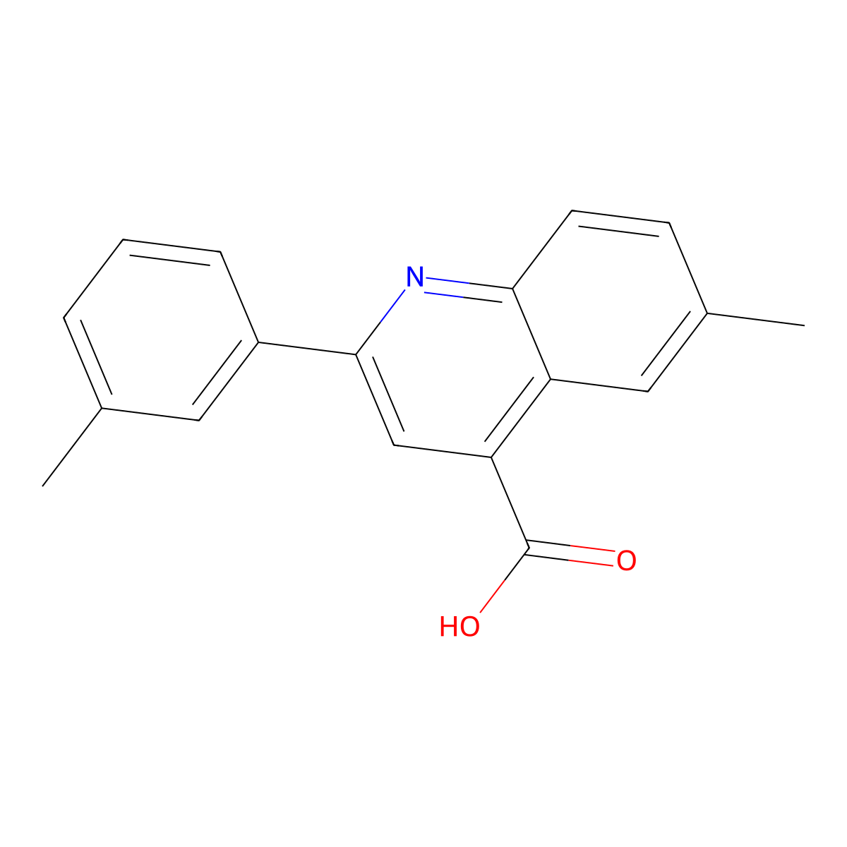 6-Methyl-2-(3-methylphenyl)quinoline-4-carboxylic acid molecular structure, CAS 438216-68-3