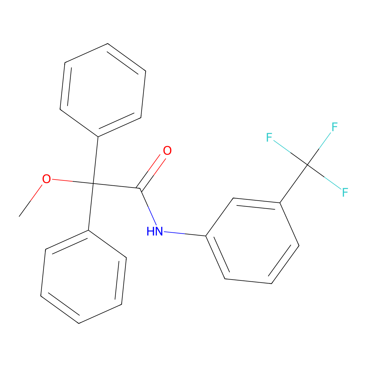 2-methoxy-2,2-diphenyl-N-[3-(trifluoromethyl)phenyl]acetamide molecular structure, CAS 438216-82-1