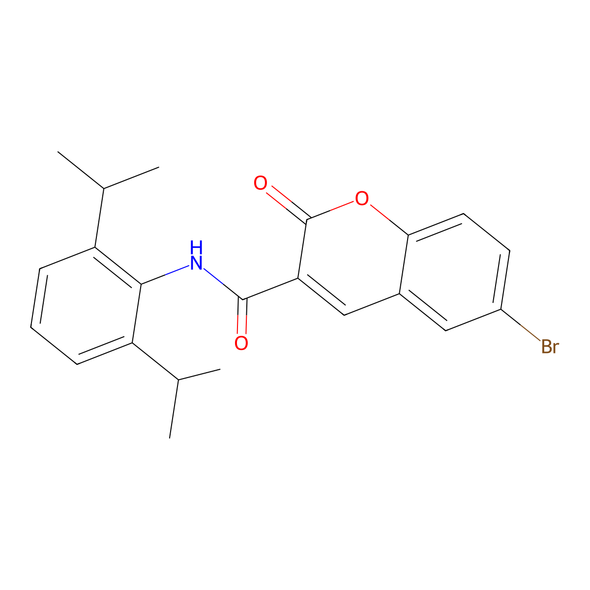6-bromo-N-[2,6-di(propan-2-yl)phenyl]-2-oxo-2H-chromene-3-carboxamide molecular structure, CAS 438216-89-8