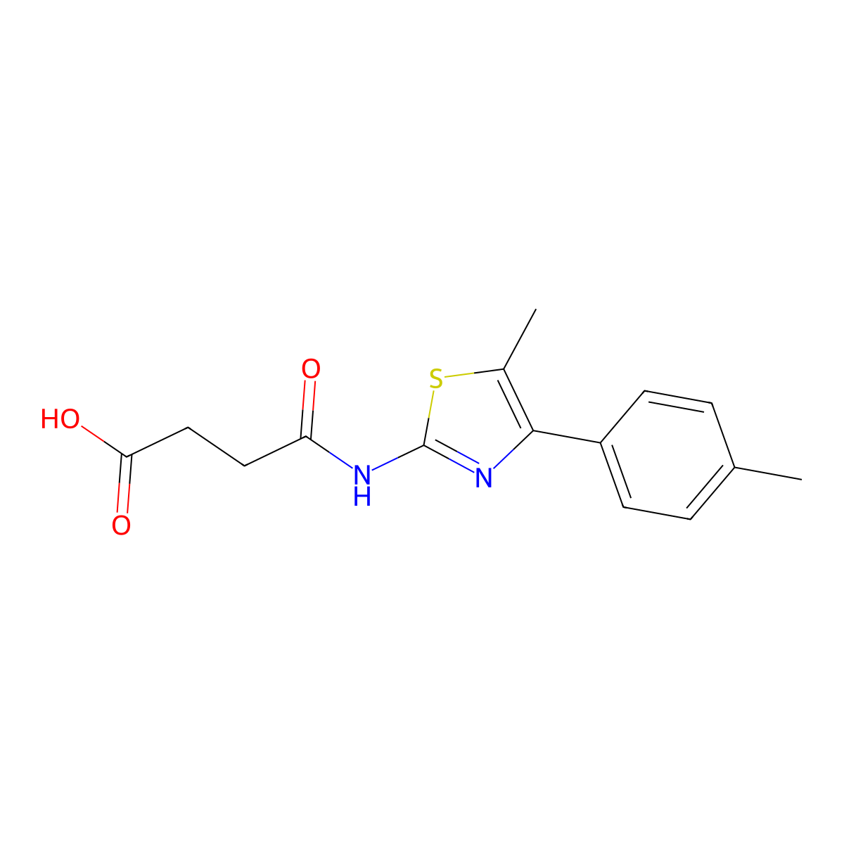 4-{[5-Methyl-4-(4-methylphenyl)-1,3-thiazol-2-yl]amino}-4-oxobutanoic acid molecular structure, CAS 438216-96-7