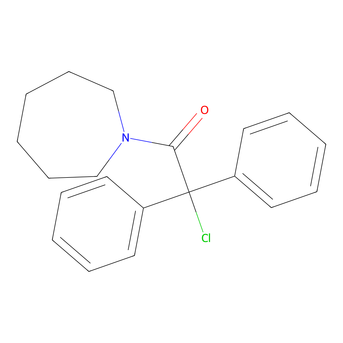 1-(Azepan-1-yl)-2-chloro-2,2-diphenylethanone molecular structure, CAS 438217-15-3