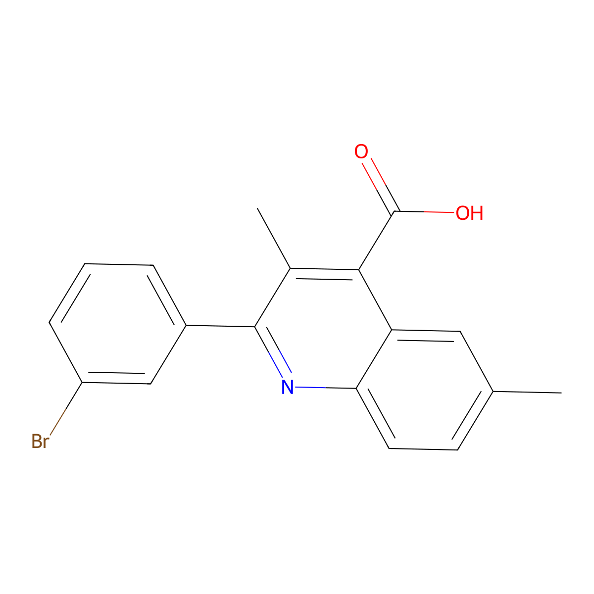 2-(3-Bromophenyl)-3,6-dimethylquinoline-4-carboxylic acid molecular structure, CAS 438217-27-7