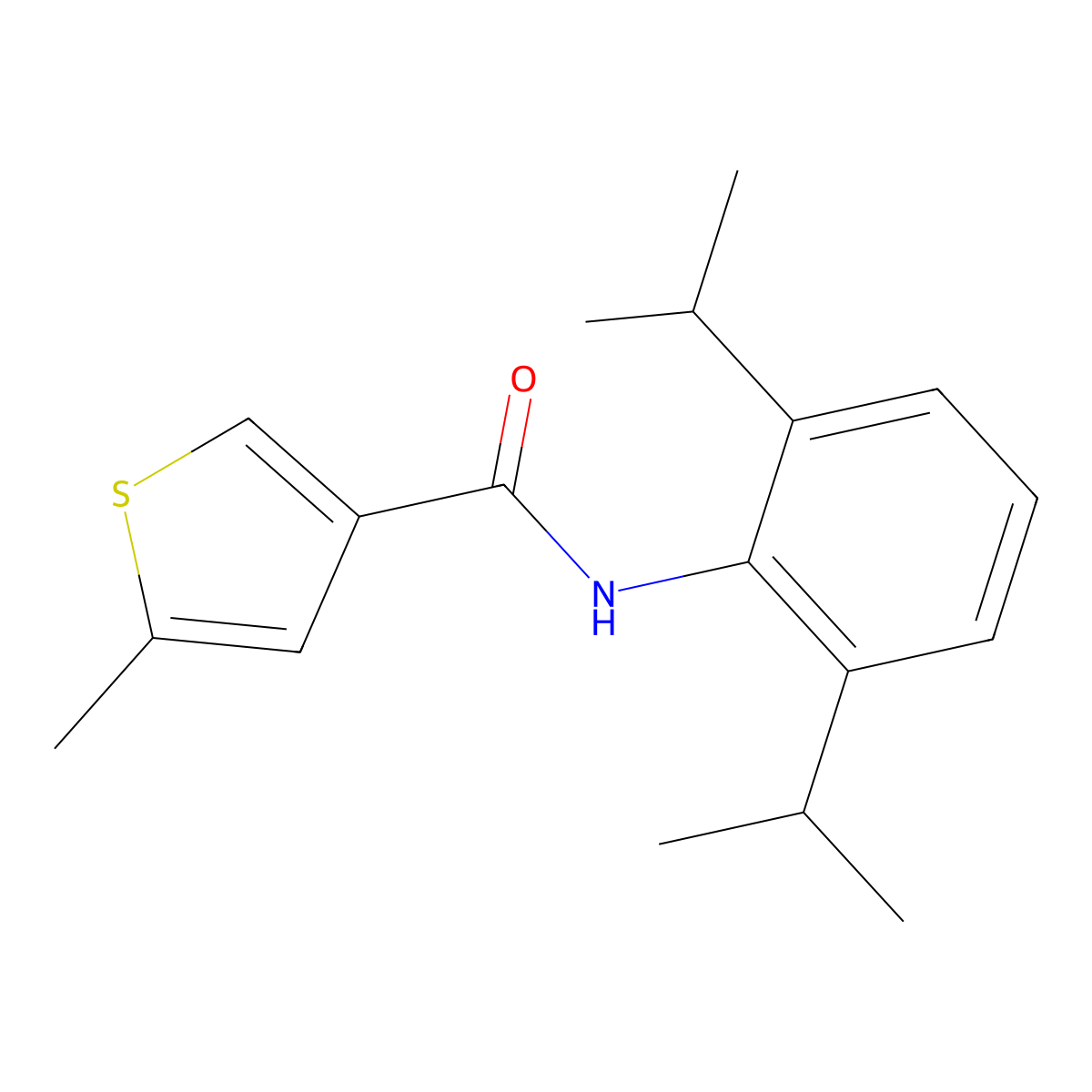 N-[2,6-di(propan-2-yl)phenyl]-5-methylthiophene-3-carboxamide molecular structure, CAS 438217-34-6