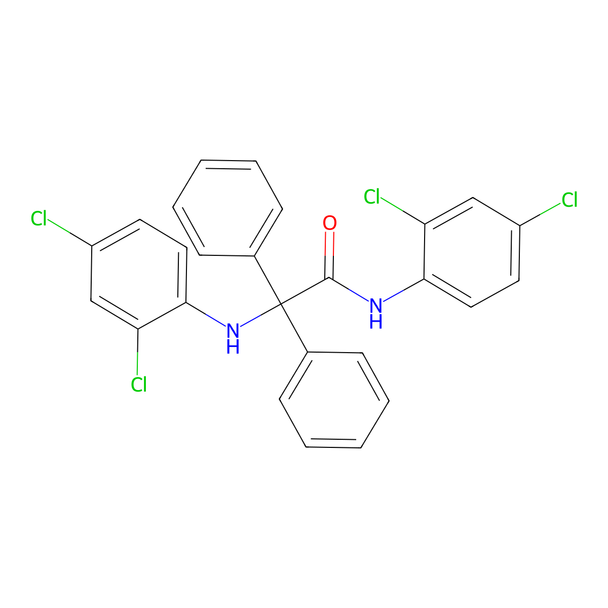 2-(2,4-dichloroanilino)-N-(2,4-dichlorophenyl)-2,2-diphenylacetamide molecular structure, CAS 438217-44-8