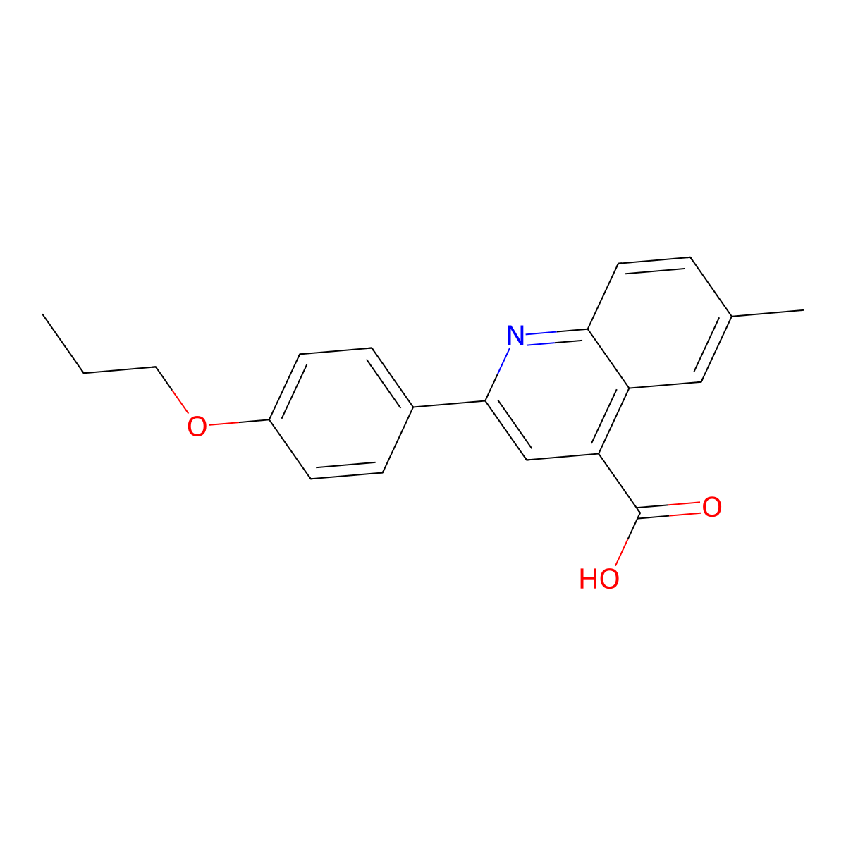 6-Methyl-2-(4-propoxyphenyl)quinoline-4-carboxylic acid molecular structure, CAS 438217-48-2