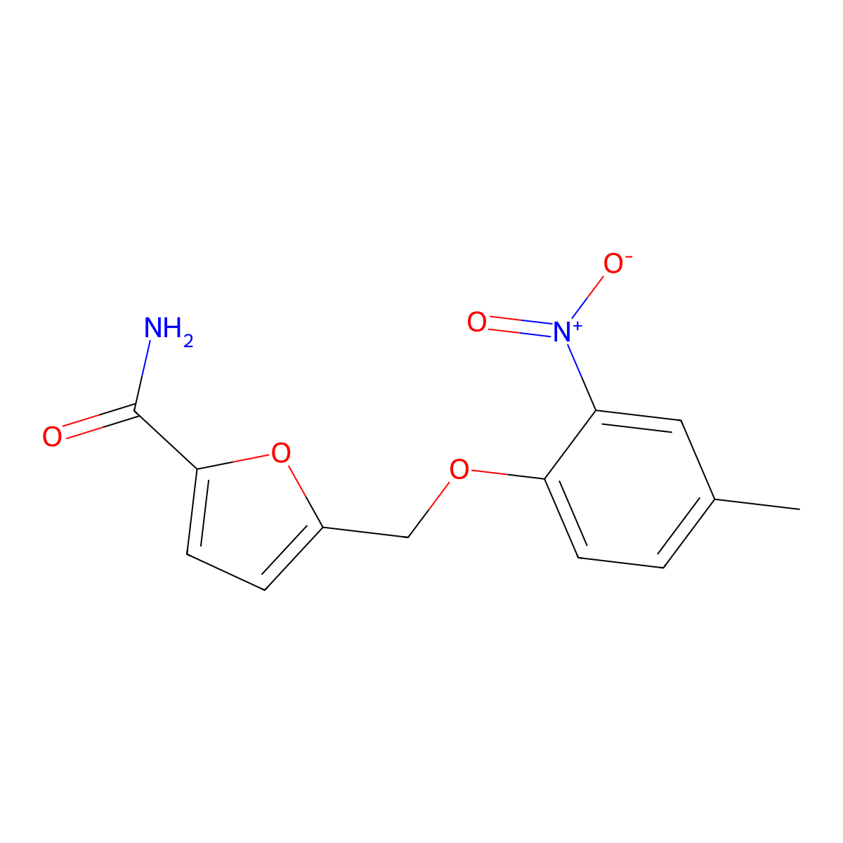 5-({2-Nitro-4-methylphenoxy}methyl)-2-furamide molecular structure, CAS 438217-57-3