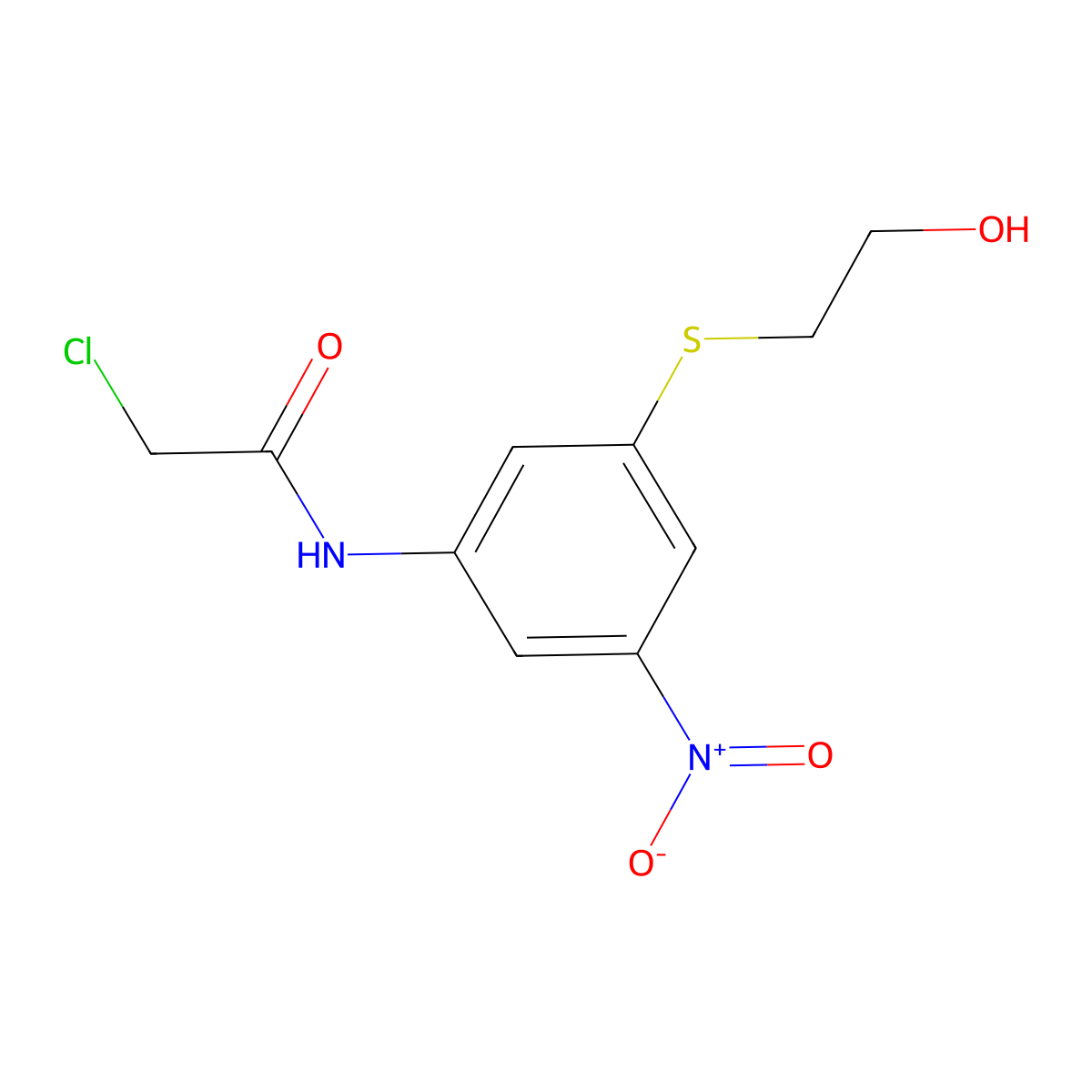 2-chloro-N-{3-[(2-hydroxyethyl)sulfanyl]-5-nitrophenyl}acetamide molecular structure, CAS 438217-63-1