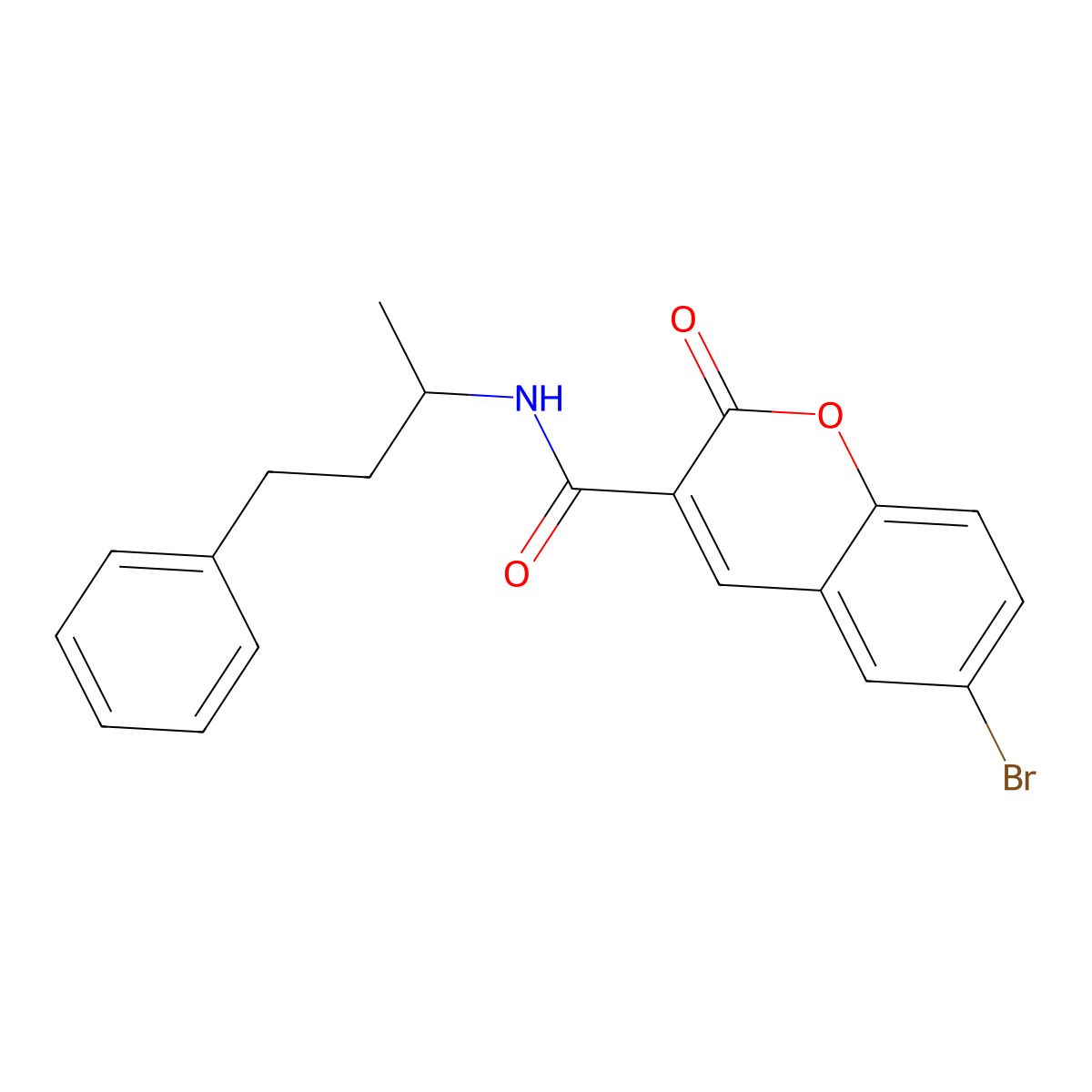 6-bromo-2-oxo-N-(4-phenylbutan-2-yl)chromene-3-carboxamide molecular structure, CAS 438217-75-5