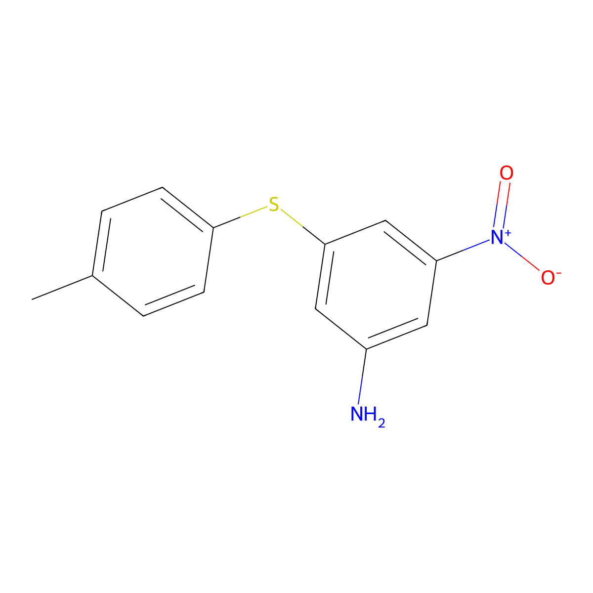3-[(4-Methylphenyl)thio]-5-nitroaniline molecular structure, CAS 438217-89-1