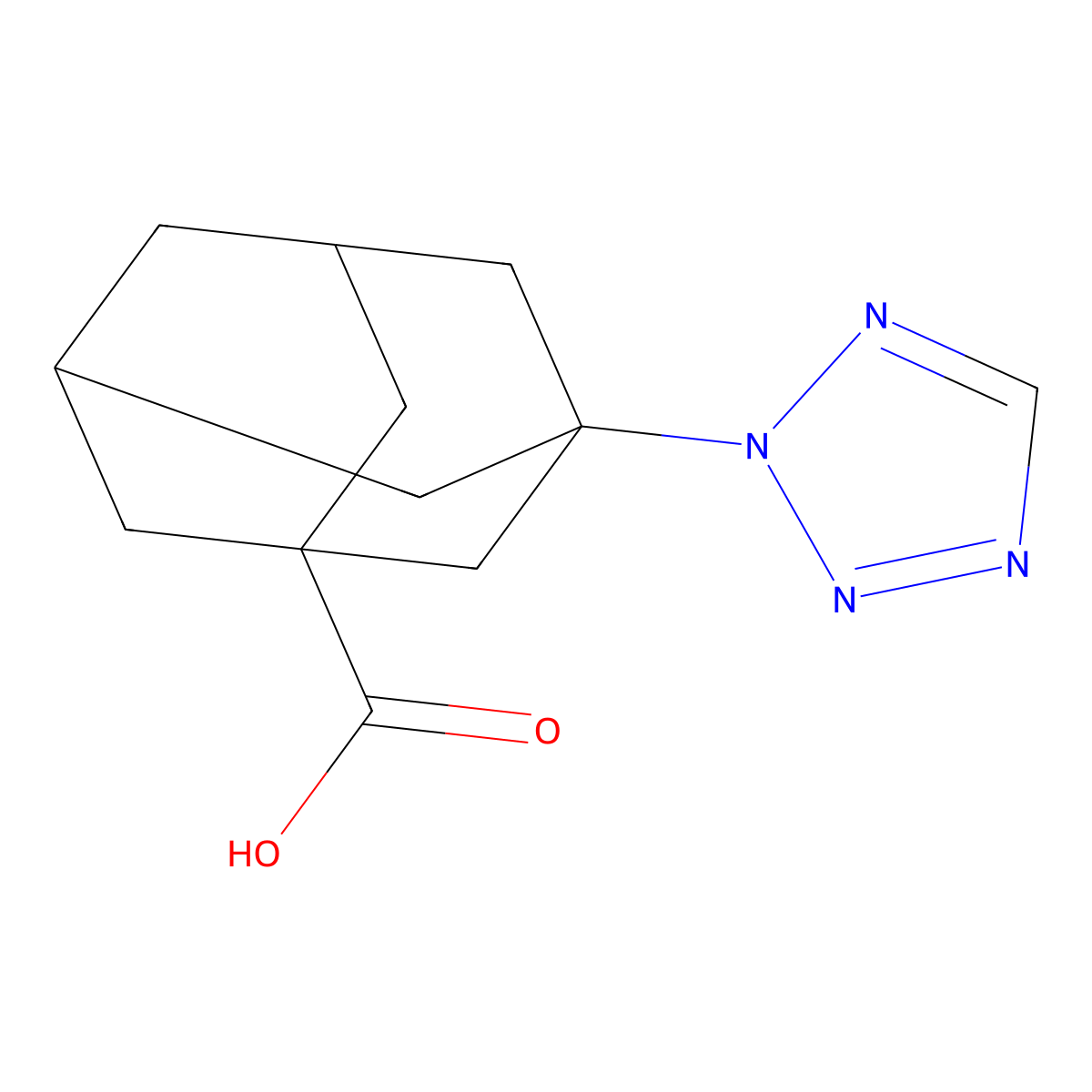 3-Tetrazol-2-yl-adamantane-1-carboxylic acid molecular structure, CAS 438218-00-9