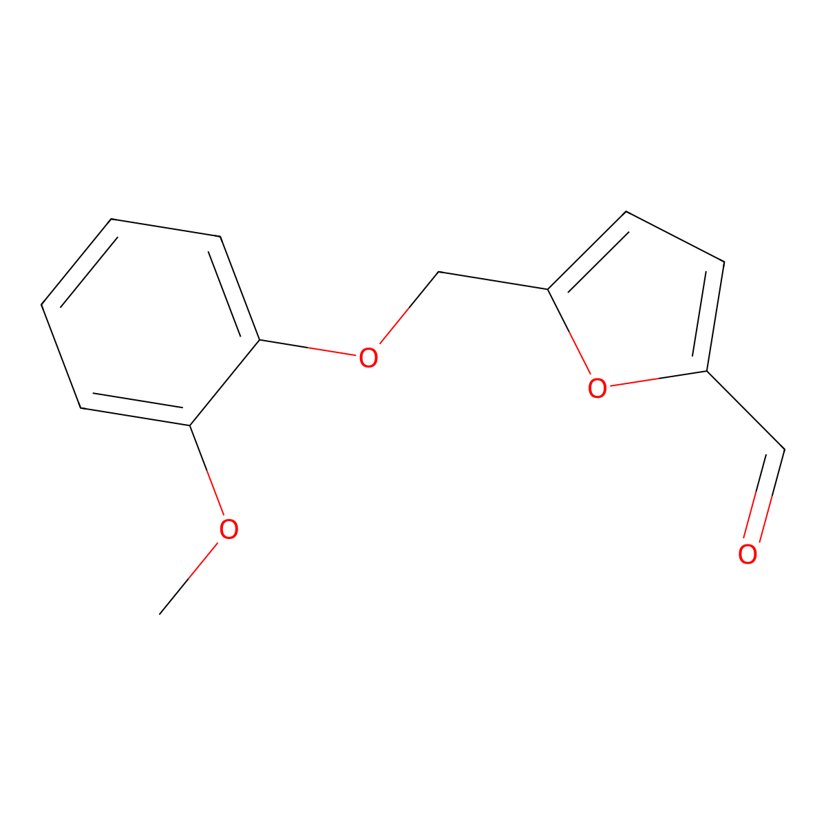 5-[(2-Methoxyphenoxy)methyl]furan-2-carbaldehyde molecular structure, CAS 438218-12-3