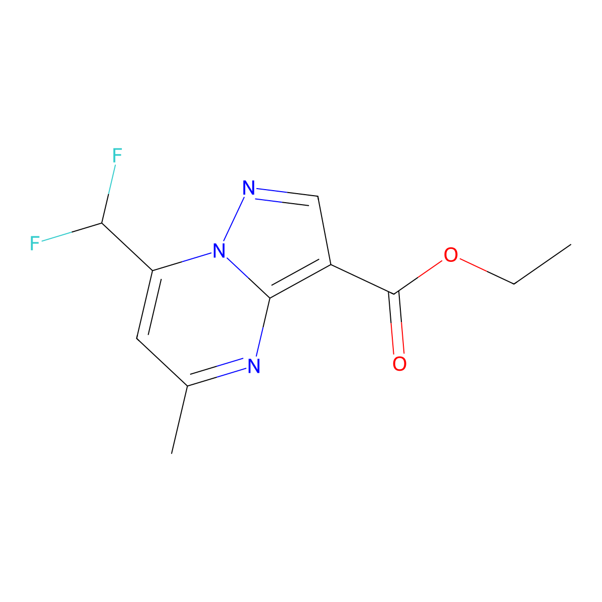 Ethyl 7-(difluoromethyl)-5-methylpyrazolo[1,5-a]pyrimidine-3-carboxylate molecular structure, CAS 438218-16-7