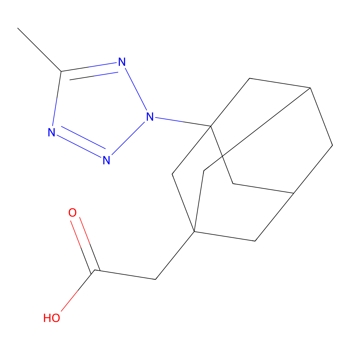 [3-(5-Methyl-tetrazol-2-yl)-adamantan-1-yl]-acetic acid molecular structure, CAS 438218-34-9