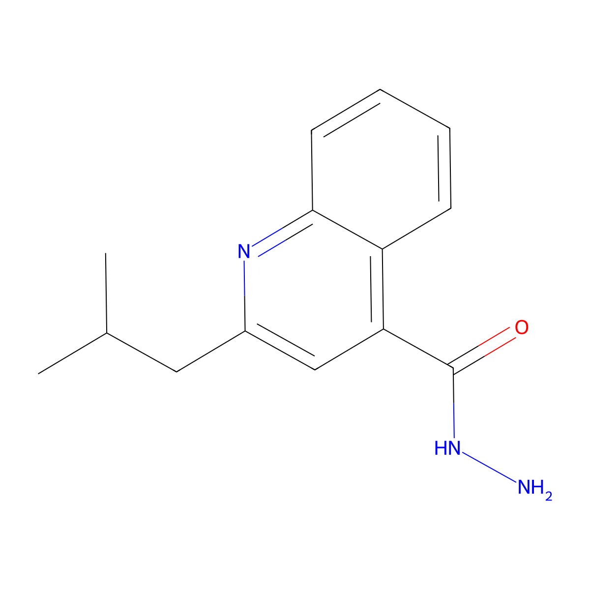 2-(2-Methylpropyl)quinoline-4-carbohydrazide molecular structure, CAS 438218-35-0