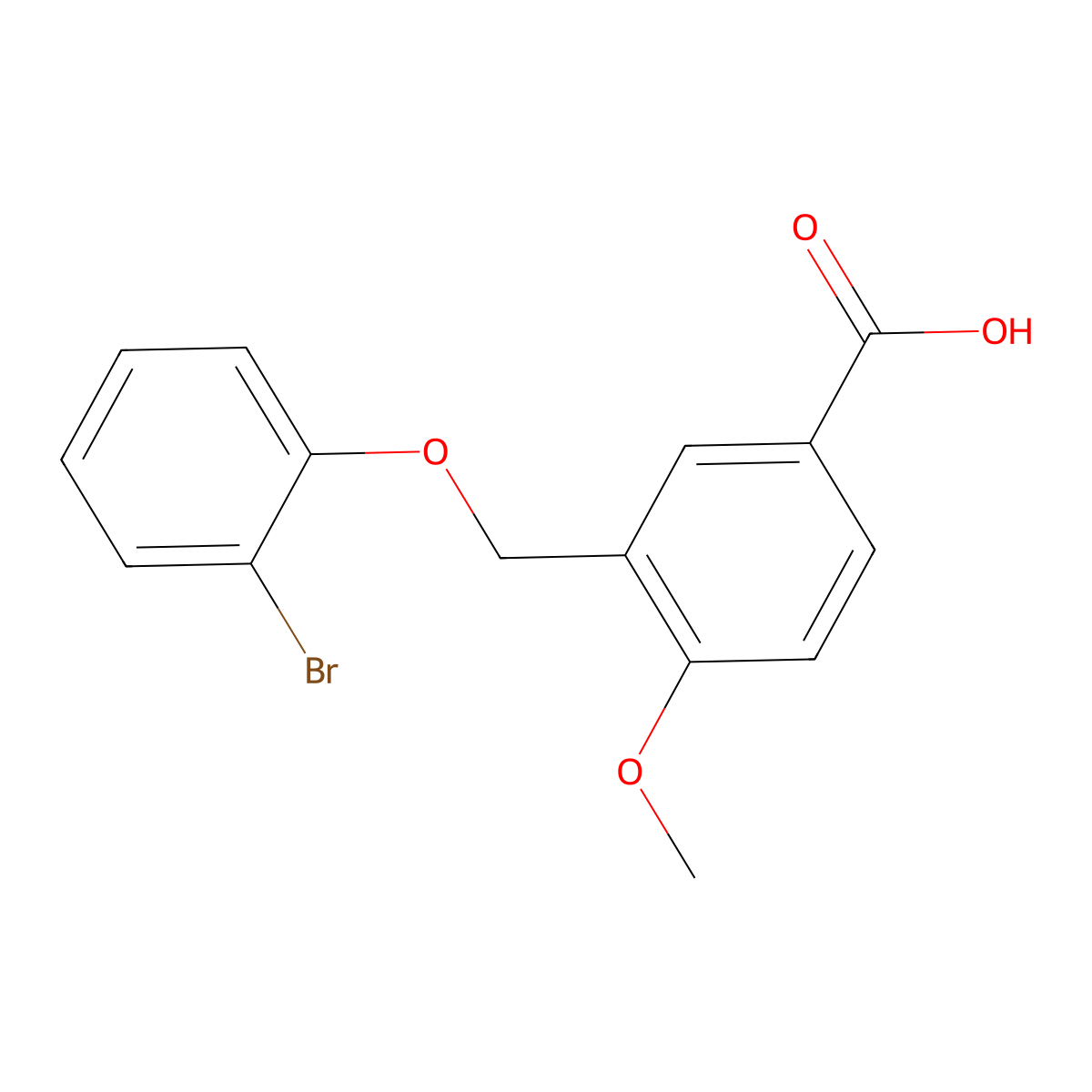 3-[(2-Bromophenoxy)methyl]-4-methoxybenzoic acid molecular structure, CAS 438218-46-3