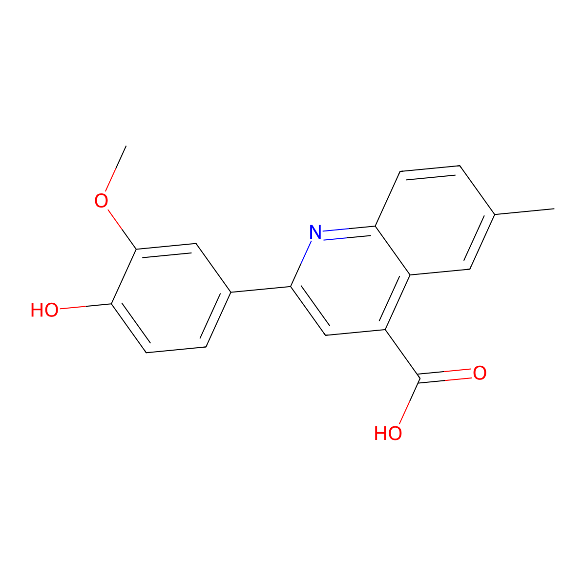2-(4-Hydroxy-3-methoxyphenyl)-6-methylquinoline-4-carboxylic acid molecular structure, CAS 438218-47-4
