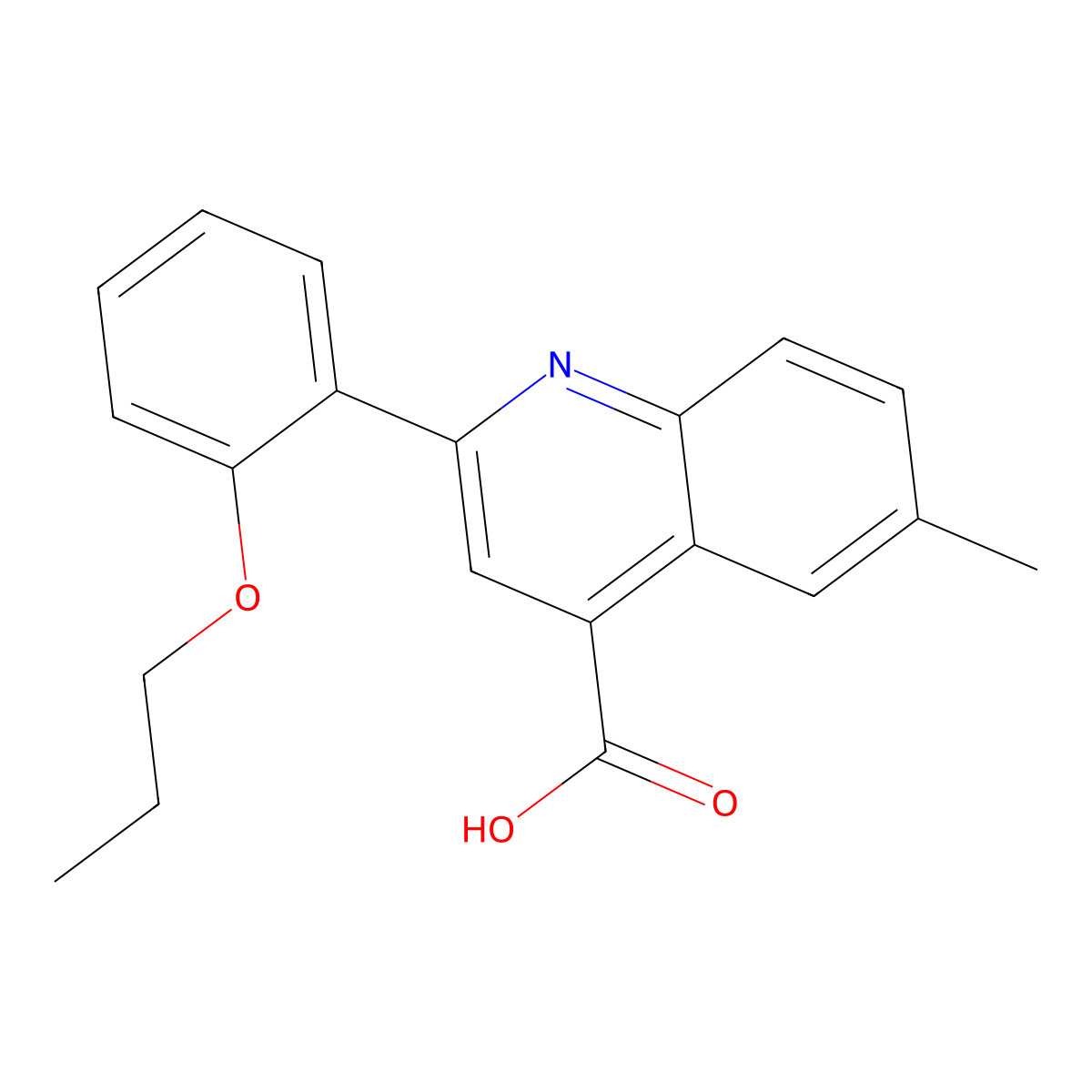 6-Methyl-2-(2-propoxyphenyl)quinoline-4-carboxylic acid molecular structure, CAS 438218-57-6