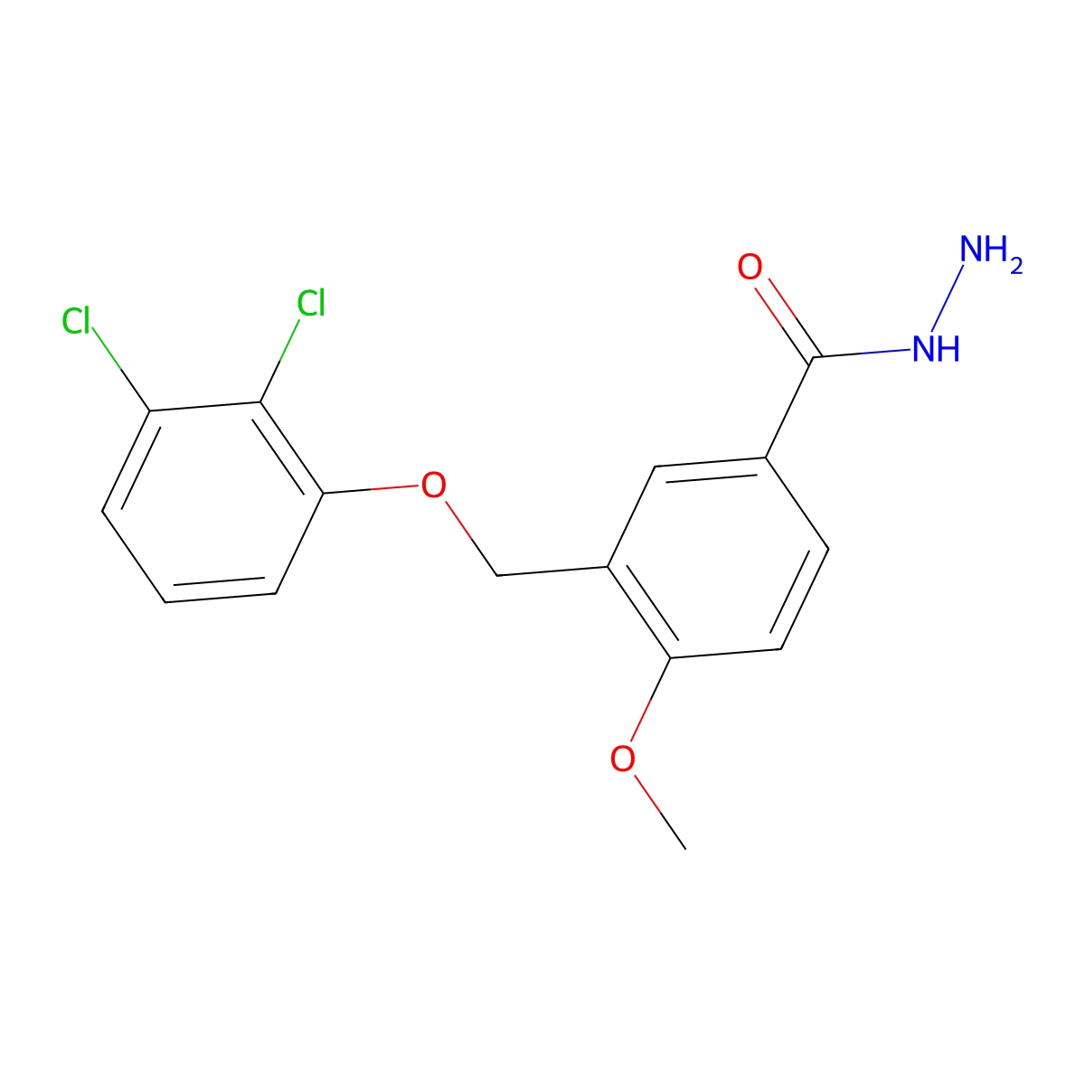 3-[(2,3-Dichlorophenoxy)methyl]-4-methoxybenzohydrazide molecular structure, CAS 438218-58-7