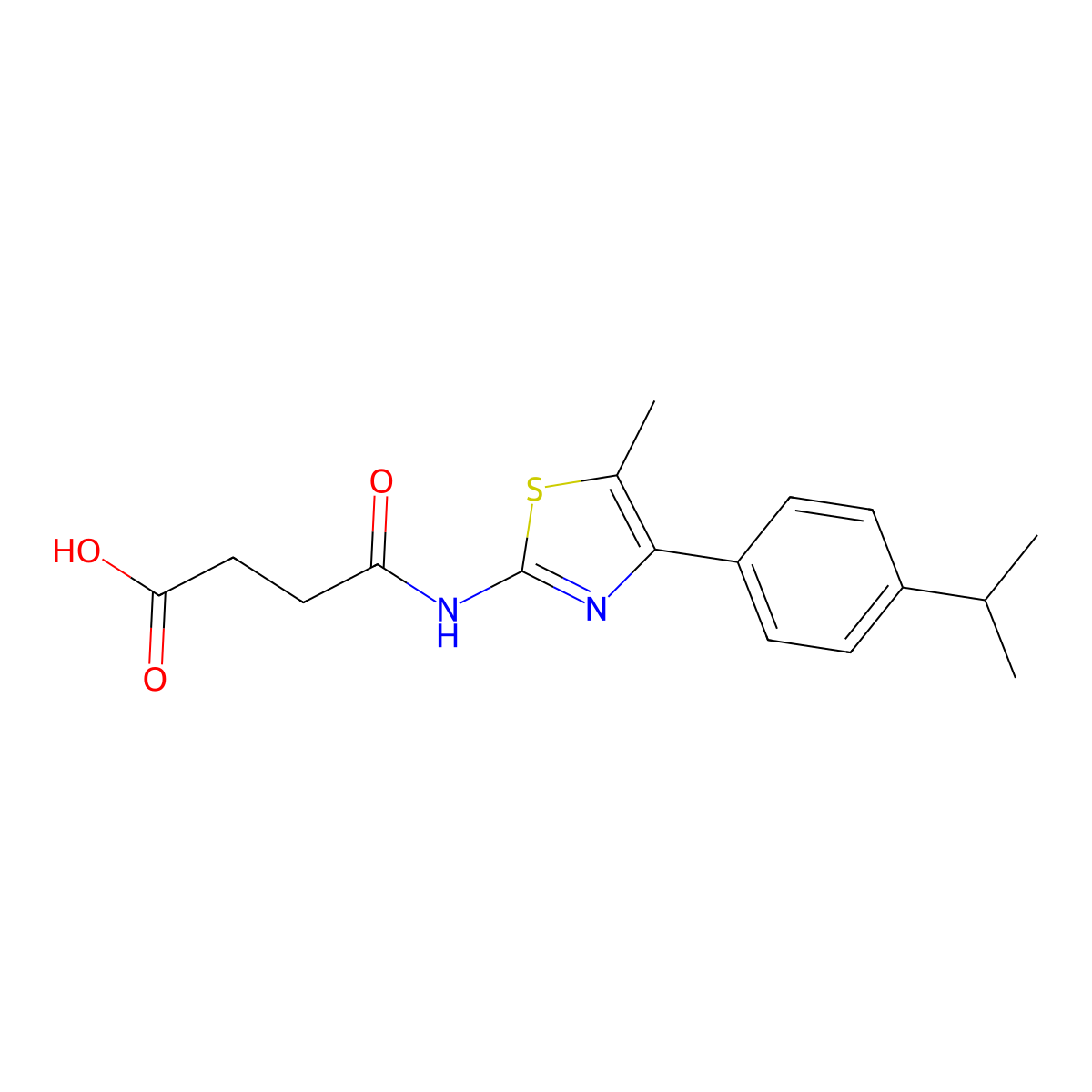3-(N-{5-methyl-4-[4-(methylethyl)phenyl]-1,3-thiazol-2-yl}carbamoyl)propanoic acid molecular structure, CAS 438218-66-7