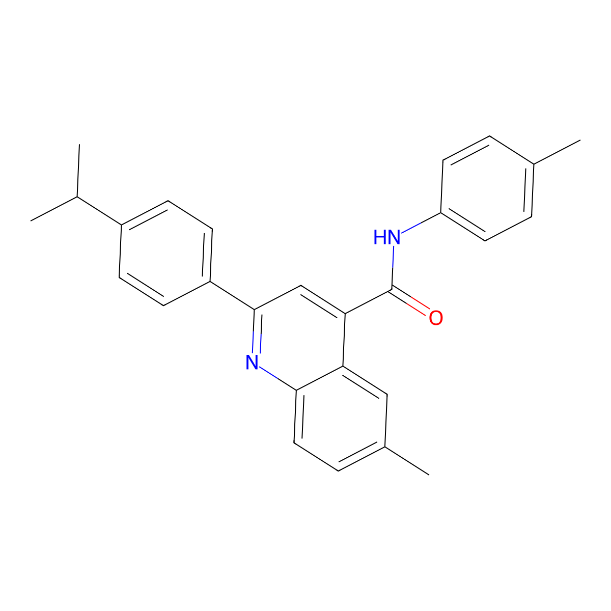 2-(4-isopropylphenyl)-6-methyl-N-(4-methylphenyl)-4-quinolinecarboxamide molecular structure, CAS 438218-78-1