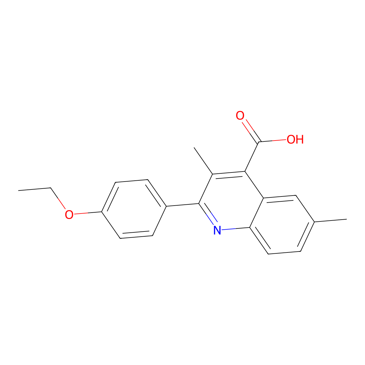 2-(4-Ethoxyphenyl)-3,6-dimethylquinoline-4-carboxylic acid molecular structure, CAS 438218-83-8